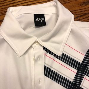 Sligo brand golf shirt size XL!  White black pink